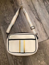 Ivory with Gold Stripe Neoprene Crossbody Bag vendor-unknown Handbags