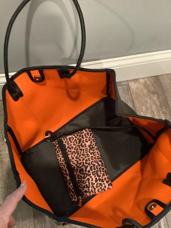 Leopard Print Neoprene Tote Bag w/ Wristlet vendor-unknown Tote Bag