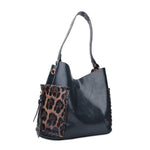 Leopard Print Side Pocket Hobo Bag vendor-unknown Handbag & Wallet Accessories