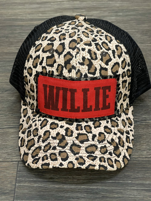 Willie Leopard Print Cap vendor-unknown Cap