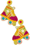 Star Roller Skates Beaded Earrings Viola Earrings