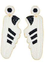 Stripe Beaded Sneaker Earrings Viola Black Earrings