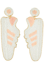 Stripe Beaded Sneaker Earrings Viola Pink Earrings