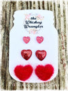 Valentine Earring Trio Set Whiskey Wrangler Red Earrings
